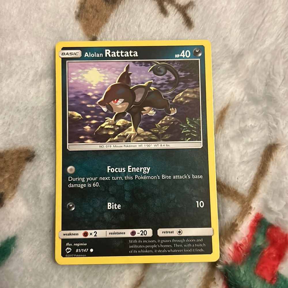 2017 Pokemon Alolan Rattata 81/147